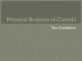 Physical Regions of Canada
