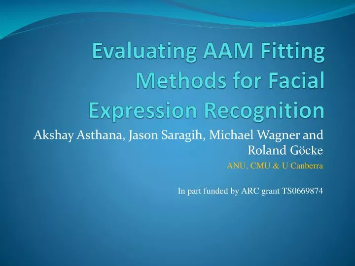 evaluating aam fitting methods for facial expression recognition