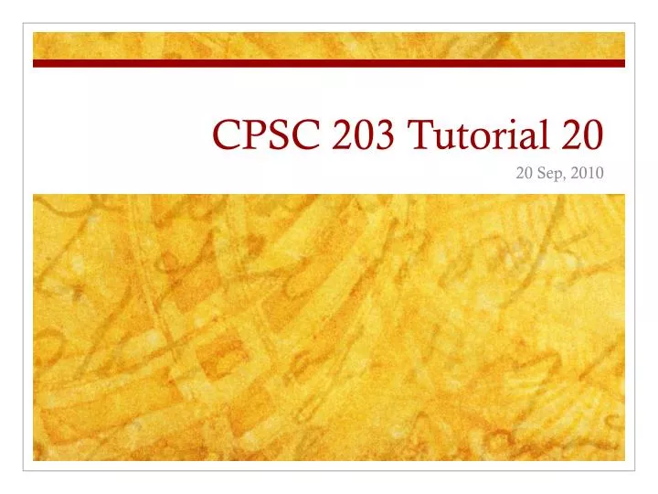 cpsc 203 tutorial 20
