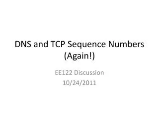 DNS and TCP Sequence Numbers (Again!)