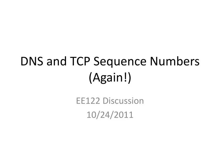 dns and tcp sequence numbers again