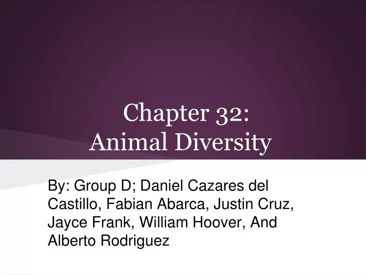 chapter 32 animal diversity