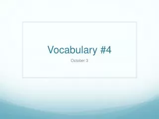 Vocabulary #4