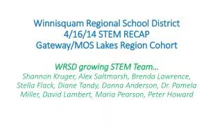 2013-2014 WRSD STEM Highlights