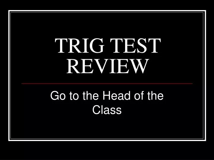 trig test review