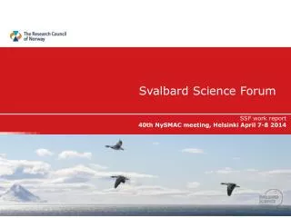 Svalbard S cience Forum