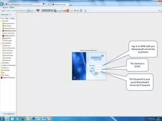 Log in to ABW with you Aberystwyth University Username