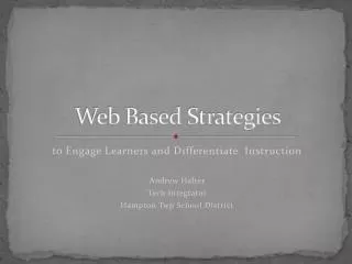 Web Based Strategies