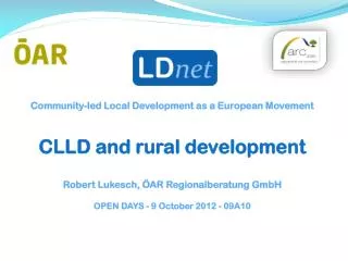 Community-led Local Development as a European Movement CLLD and rural development