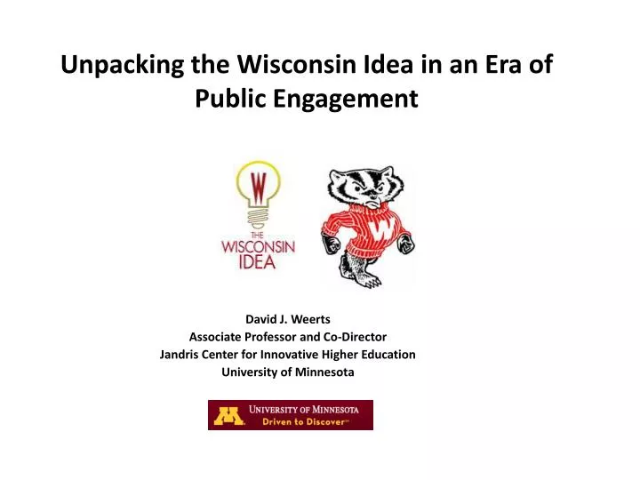 unpacking the wisconsin idea in an era of public engagement