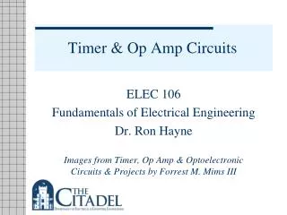 Timer &amp; Op Amp Circuits