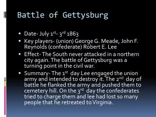 battle of gettysburg