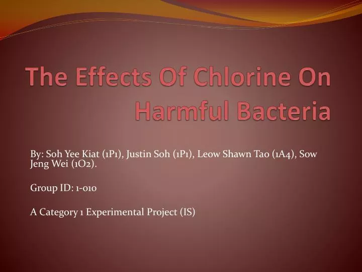 the effects of chlorine on harmful bacteria