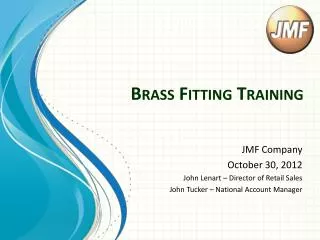 Brass Fitting Training