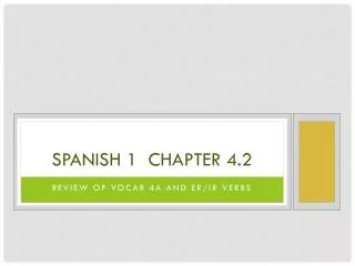 Spanish 1 Chapter 4.2