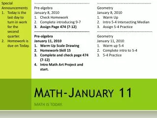 Math-January 11