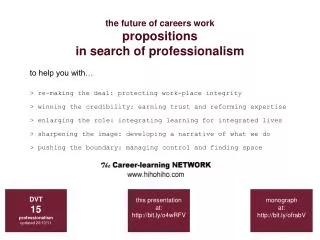 the future of careers work propositions in search of professionalism