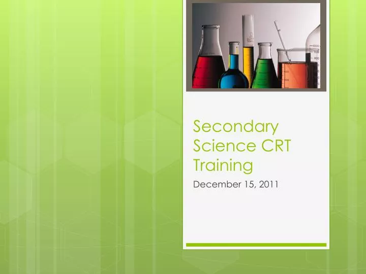 secondary science crt training