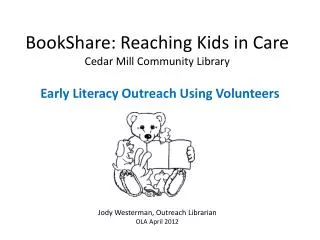 BookShare : Reaching Kids in Care Cedar Mill Community Library