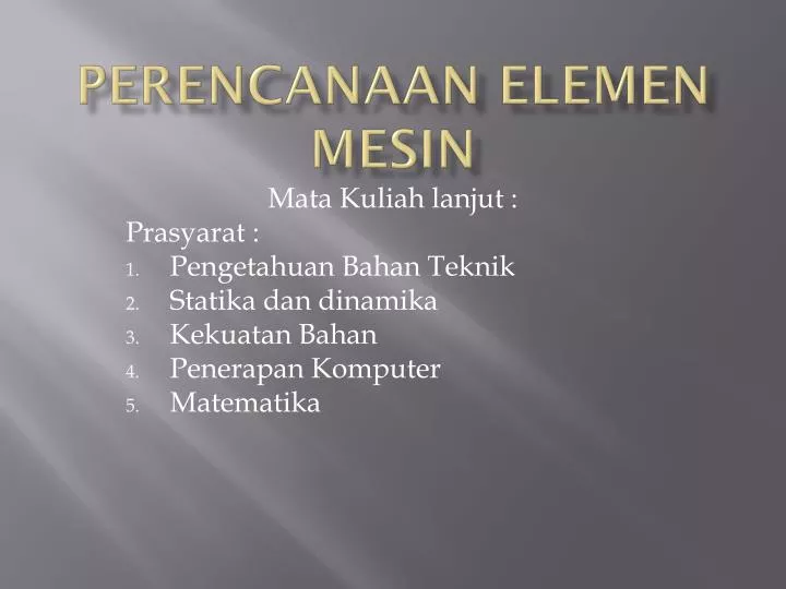 perencanaan elemen mesin