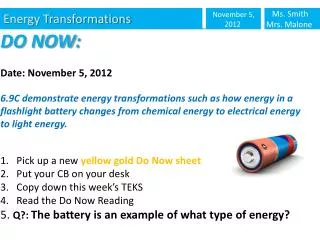 Energy Transformations