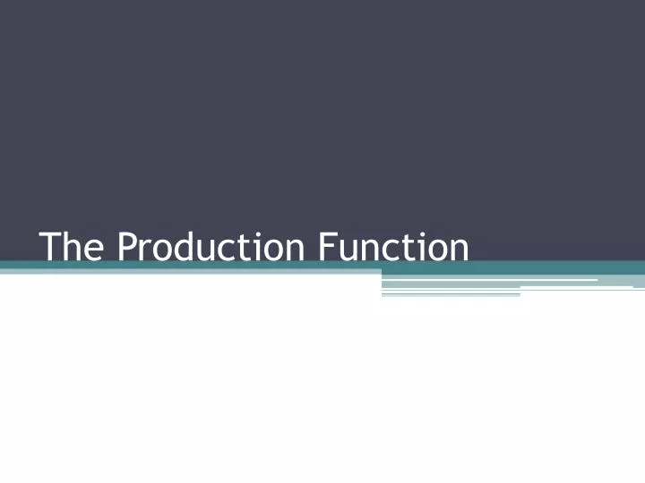 the production function