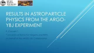 Results in astroparticle physics from the ARGO-YBJ experiment
