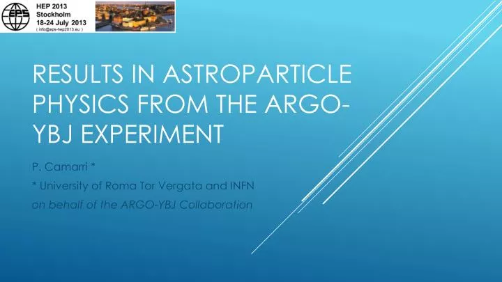 results in astroparticle physics from the argo ybj experiment