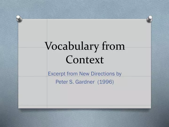 vocabulary from context