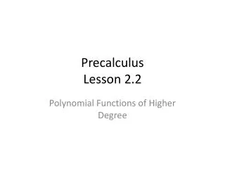 Precalculus Lesson 2.2