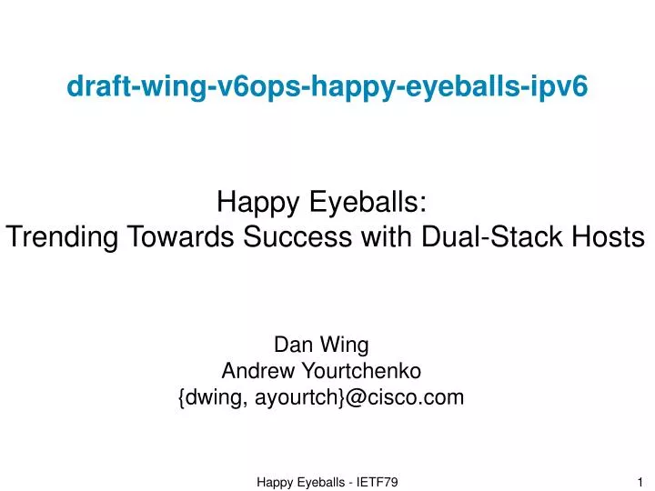 draft wing v6ops happy eyeballs ipv6