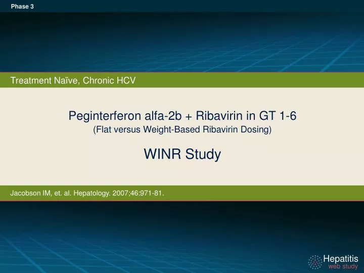 peginterferon alfa 2b ribavirin in gt 1 6 flat versus weight based ribavirin dosing winr study