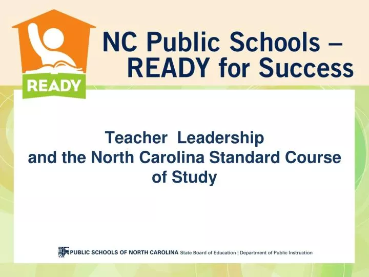 teacher leadership and the north carolina standard course of study