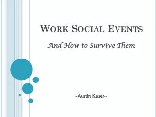 Work Social Events