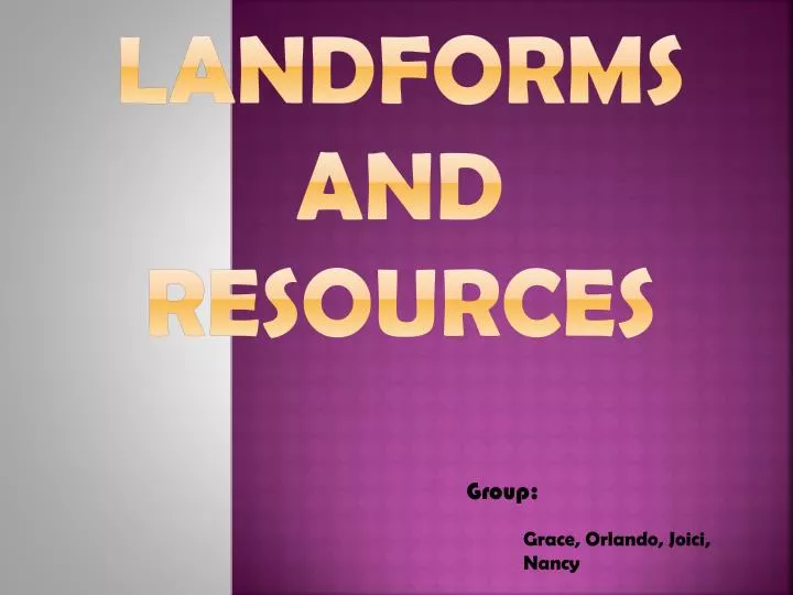 landforms and resources
