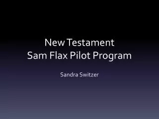 New Testament Sam Flax Pilot Program
