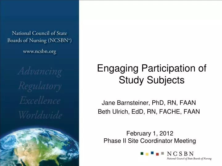 engaging participation of study subjects