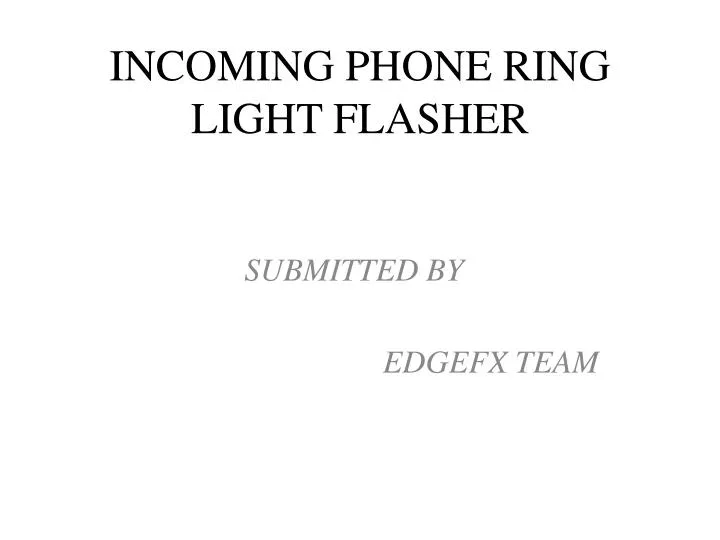 incoming phone ring light flasher