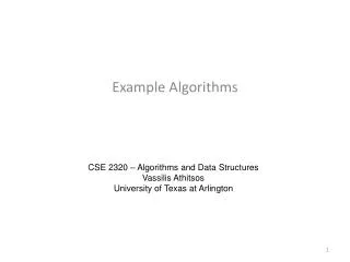 Example Algorithms