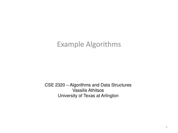 example algorithms