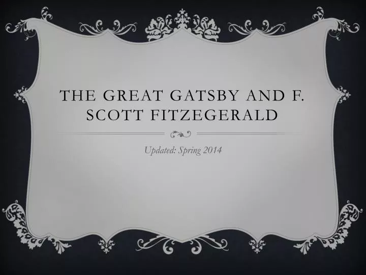the great gatsby and f scott fitzegerald