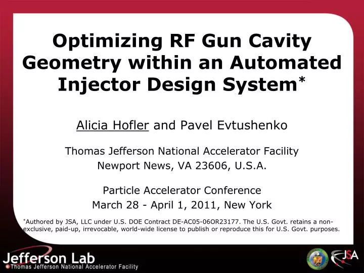 optimizing rf gun cavity geometry within an automated injector design system