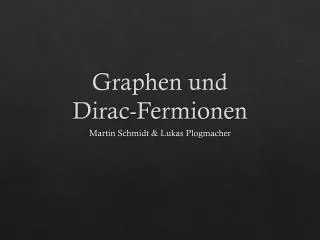 graphen und dirac fermionen