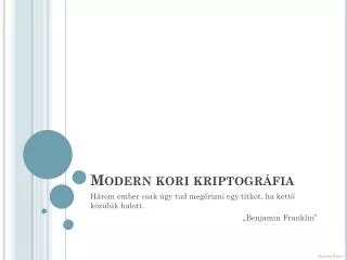 modern kori kriptogr fia