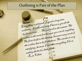 Outlining is Part of the Plan