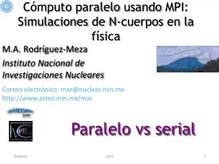 c mputo paralelo usando mpi simulaciones de n cuerpos en la f sica