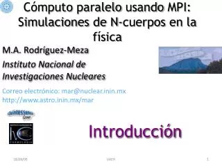 c mputo paralelo usando mpi simulaciones de n cuerpos en la f sica