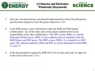 2.2 Detector and Electronics Wisniewski, Stroynowski