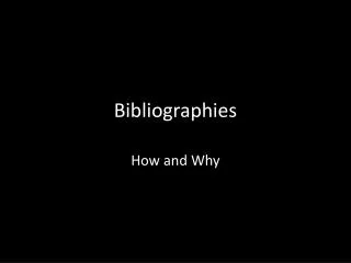 Bibliographies