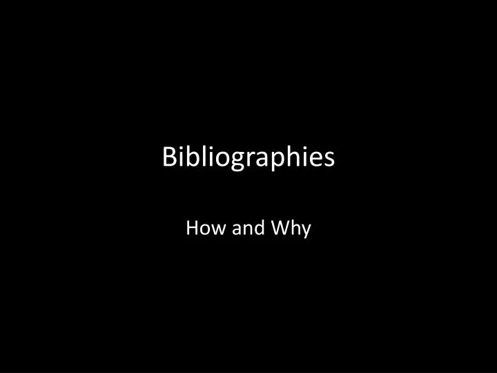 bibliographies